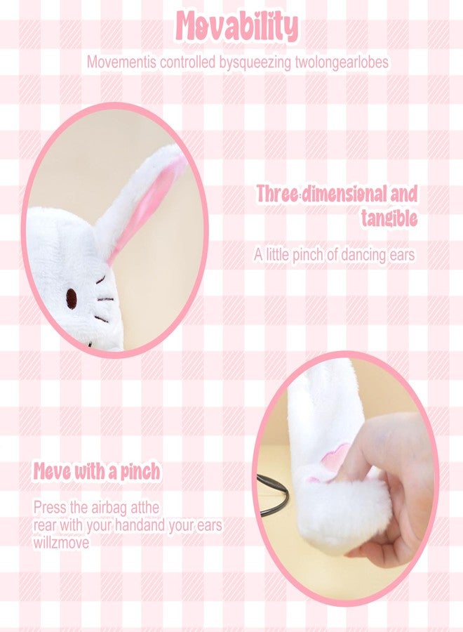 TecoKart® Plush Bunny Dancing Ears Cap - White Kawaii Bunny Ears Winter Hat for Girls, Rabbit Moving Ear Flaps and Press Paws, Plush Wool Winter Caps for Girls Kids - Image 5